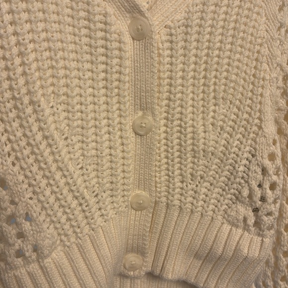 Women's white Knit Cardigan Sweater - Picture 4 of 9